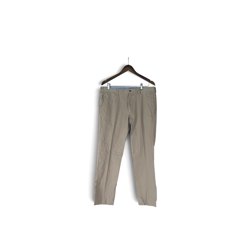 Polo Ralph Lauren Stretch Slim Fit Chino Pants Mens 36x32 Khaki Tan Cotton Twill